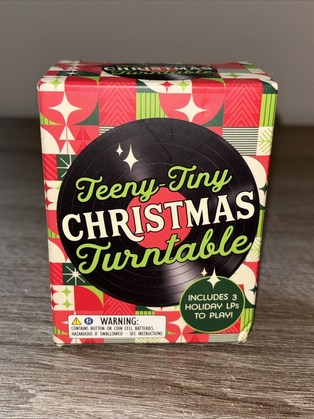 Teeny Tiny Christmas Turntable Mini Record Player With Records NIB